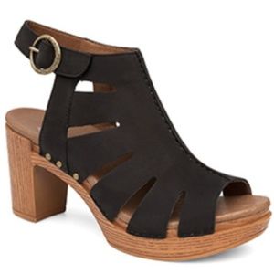 Dansko Demetra Heel in Black Milled color